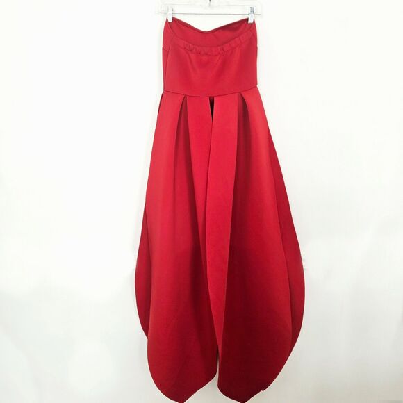 AKIRA Formal Red Statement Bodycon Rose Petal FORMAL Dress SMALL MEDIUM Prom - Picture 10 of 14